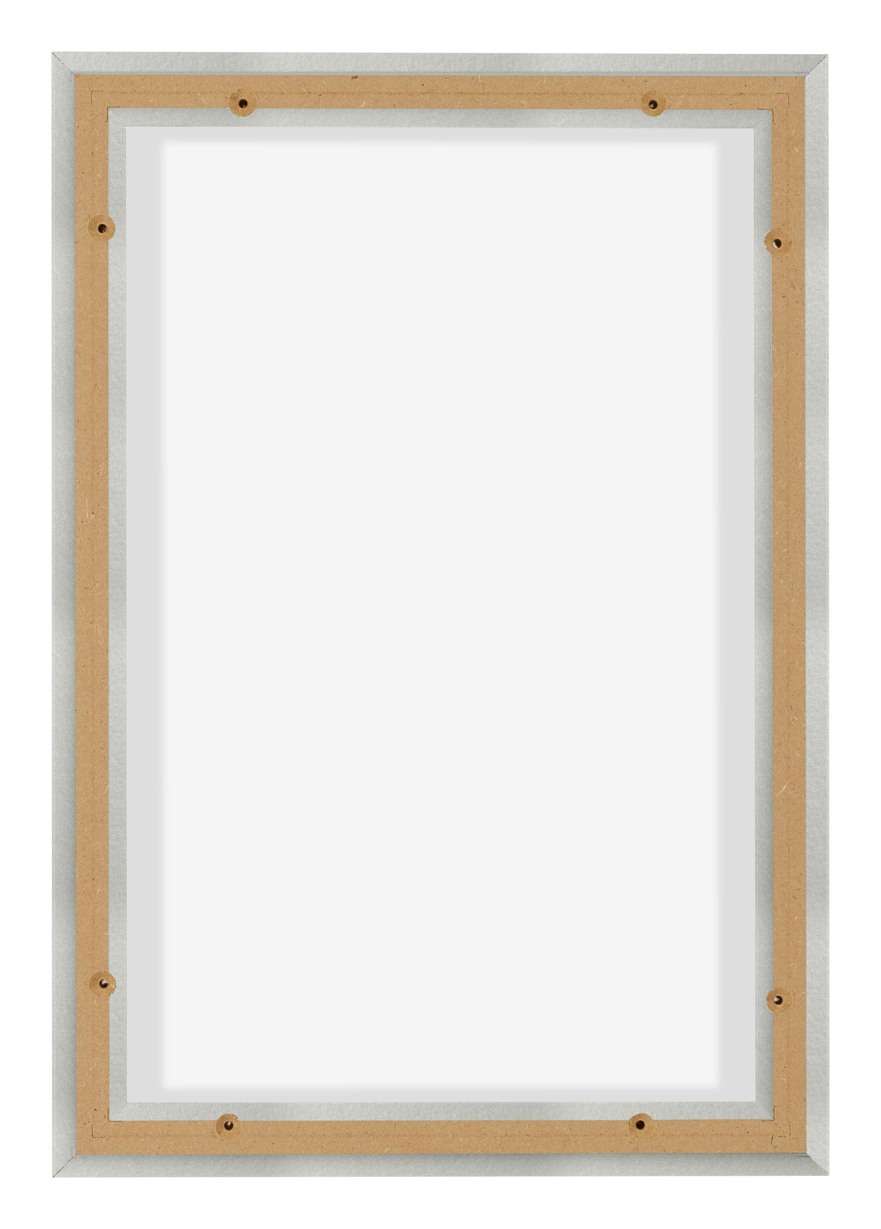 Lyon MDF Canvas Floater Frame 2 3 Silver Matte Back | Yourdecoration.com