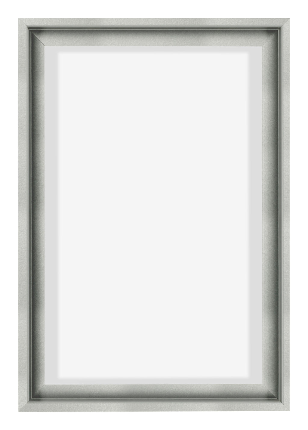 Lyon MDF Canvas Floater Frame 2 3 Silver Matte Front | Yourdecoration.com