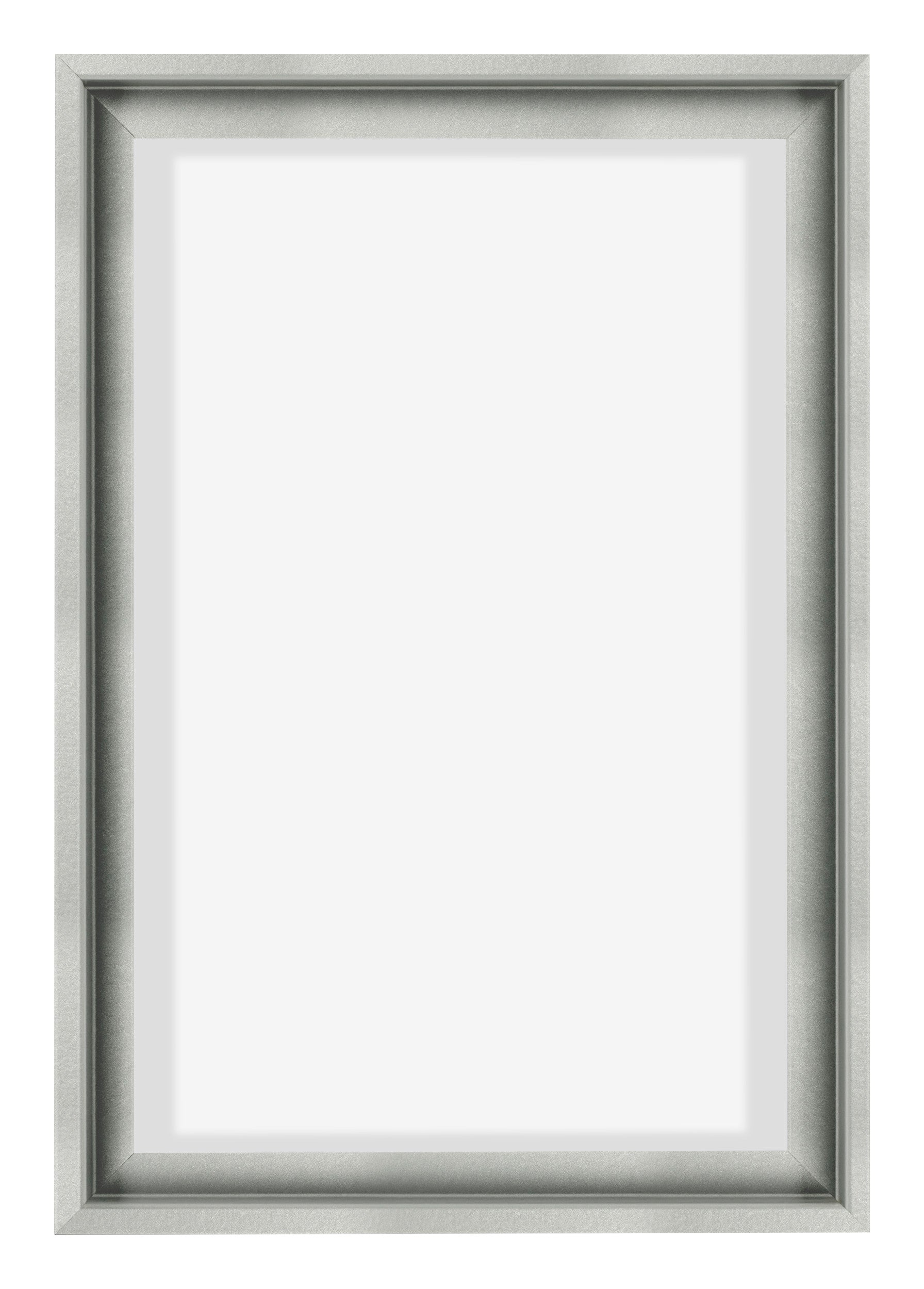 Lyon MDF Canvas Floater Frame 2 3 Silver Matte Front | Yourdecoration.com