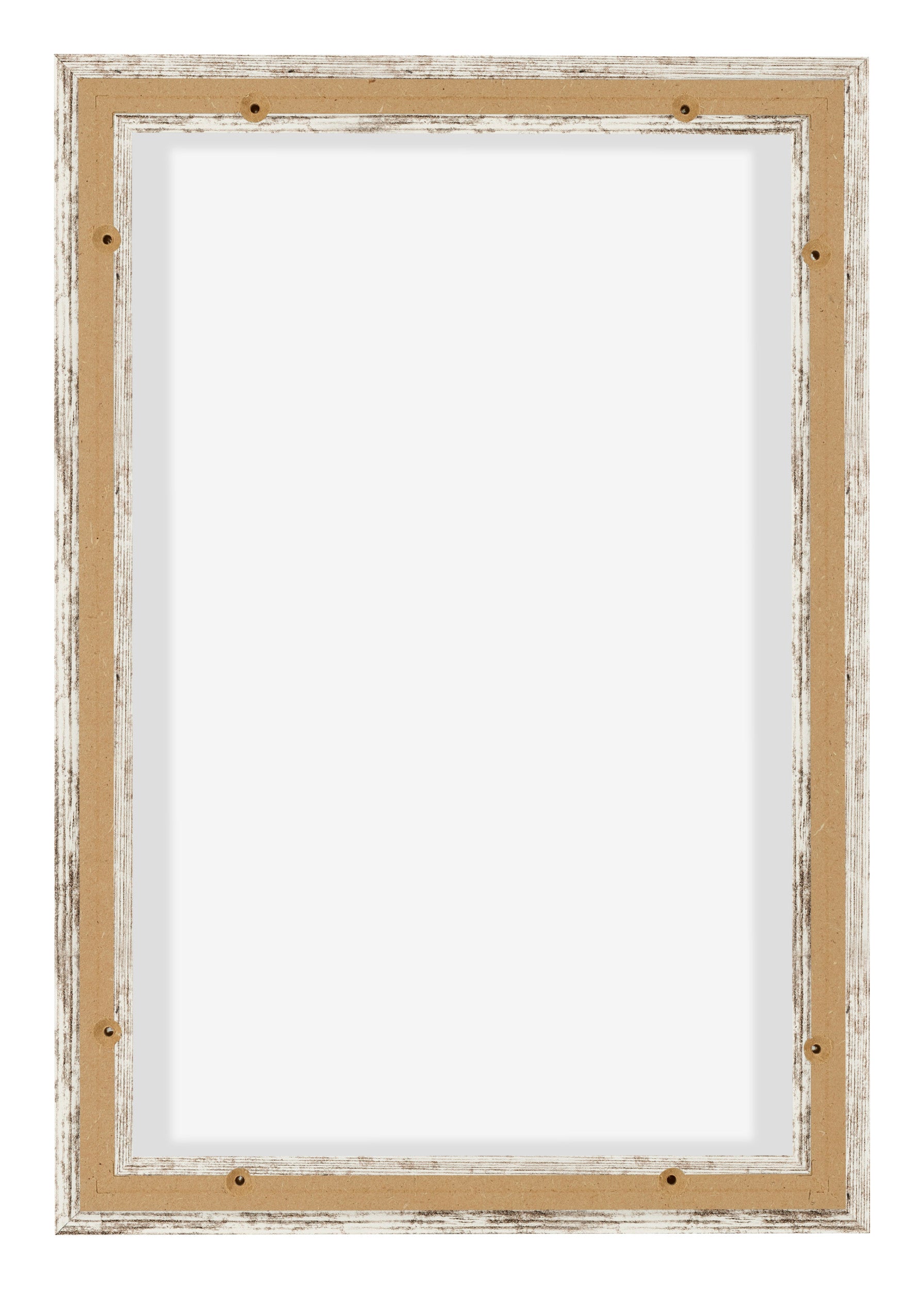 Lyon MDF Canvas Floater Frame 2 3 White Vintage Back | Yourdecoration.com