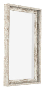 Lyon MDF Canvas Floater Frame 2 3 White Vintage Front Oblique | Yourdecoration.com