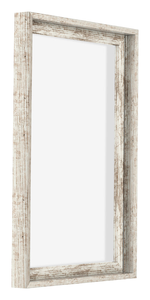 Lyon MDF Canvas Floater Frame 2 3 White Vintage Front Oblique | Yourdecoration.com