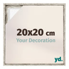 Lyon MDF Canvas Floater Frame 20x20cm White Vintage Voorzijde Maat | Yourdecoration.com