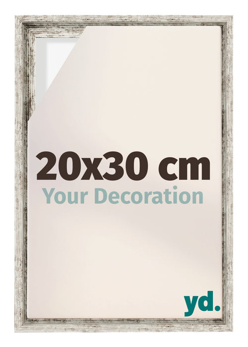 Lyon MDF Canvas Floater Frame 20x30cm White Vintage Voorzijde Maat | Yourdecoration.com