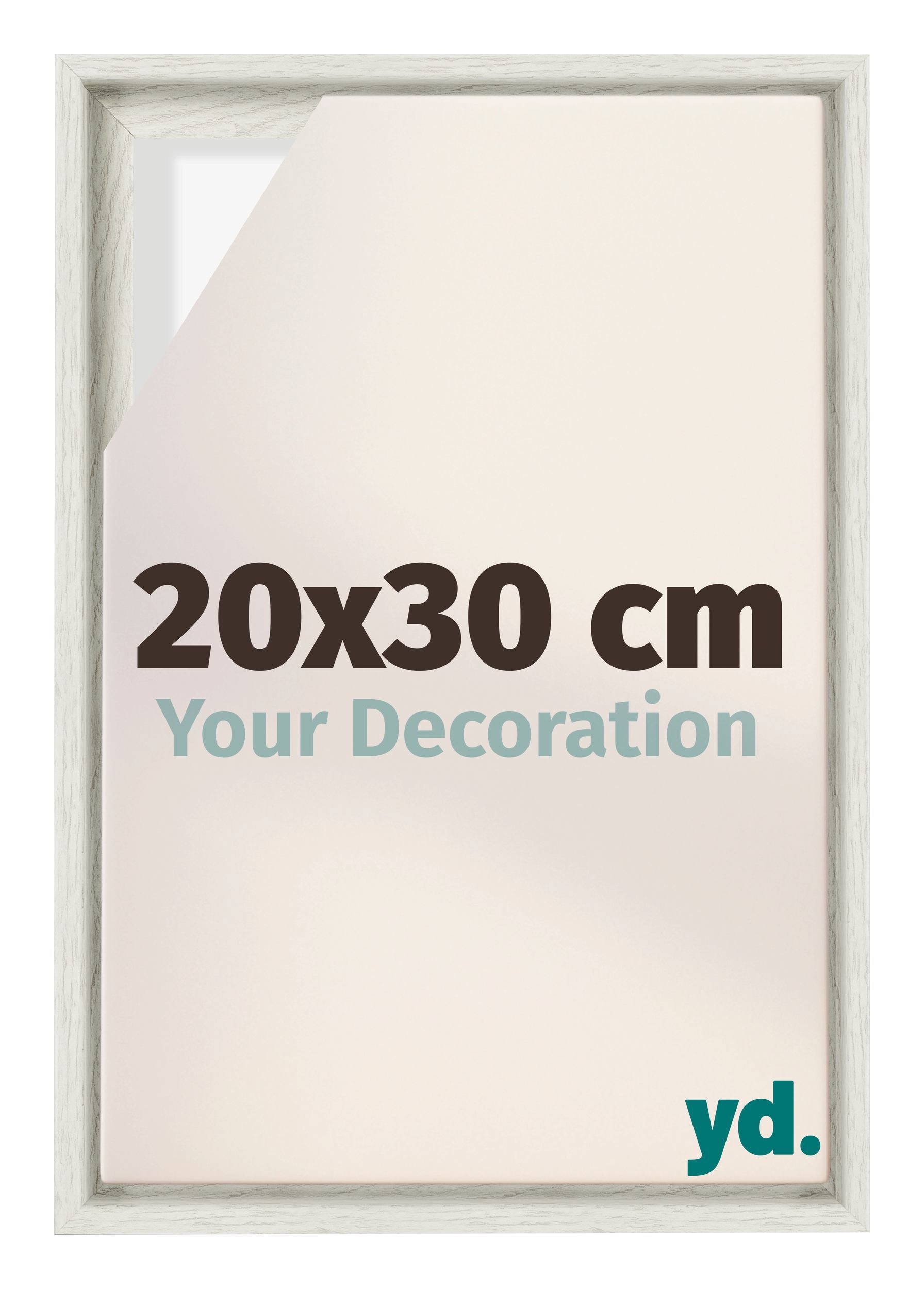 Lyon MDF Canvas Floater Frame 20x30cm White Wash Voorzijde Maat | Yourdecoration.com
