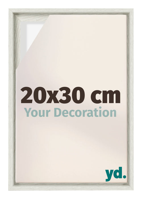 Lyon MDF Canvas Floater Frame 20x30cm White Wash Voorzijde Maat | Yourdecoration.com