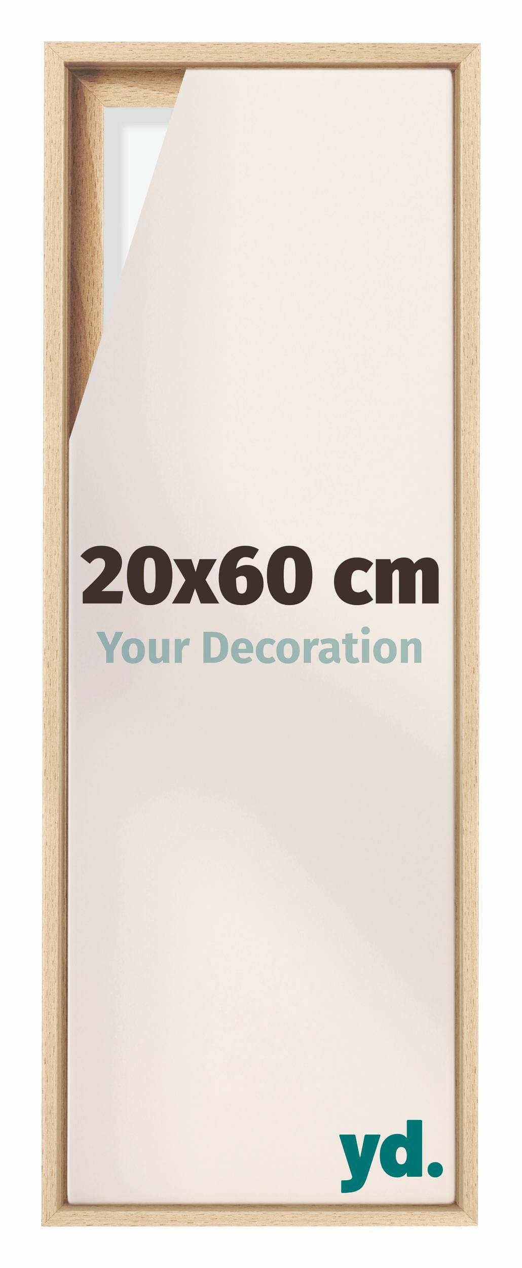 Lyon MDF Canvas Floater Frame 20x60cm Beech Front Size | Yourdecoration.com