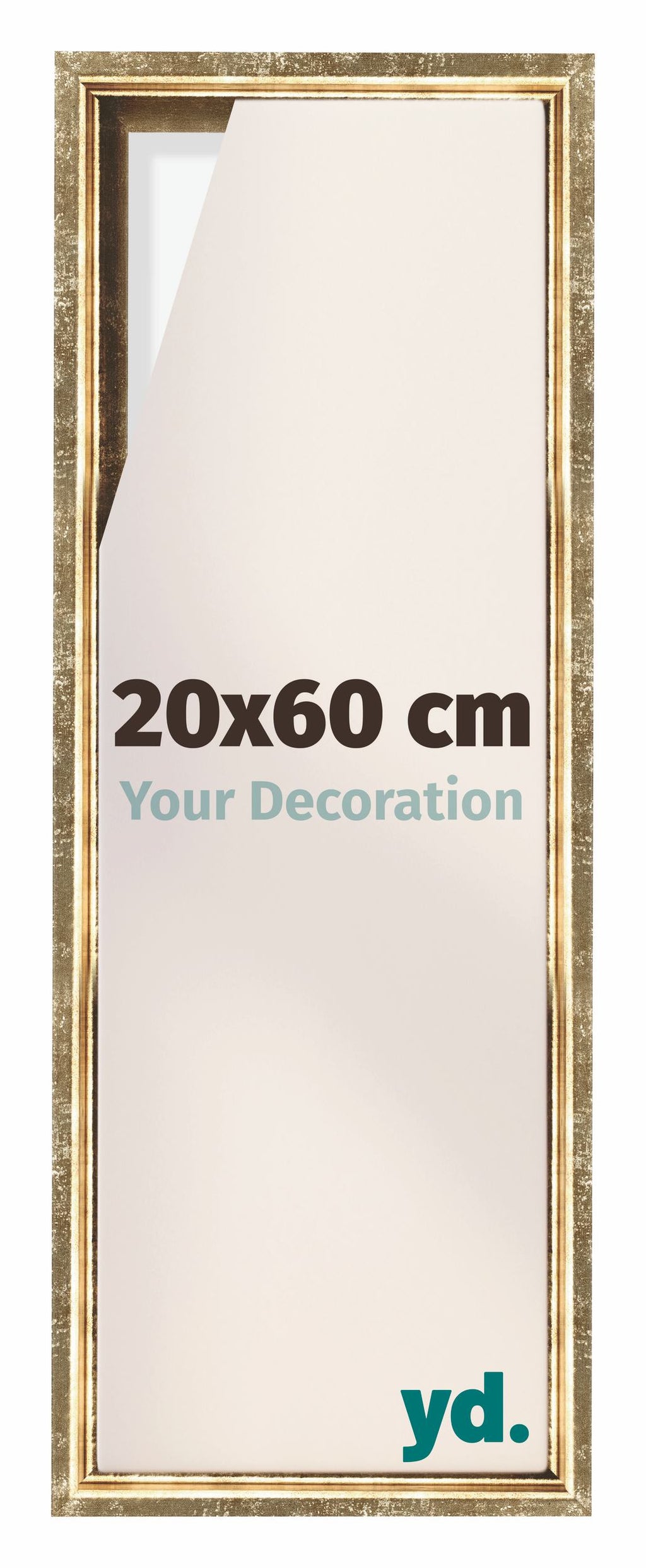Lyon MDF Canvas Floater Frame 20x60cm Gold Antique Front Size | Yourdecoration.com