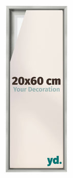 Lyon MDF Canvas Floater Frame 20x60cm Silver Matte Front Size | Yourdecoration.com