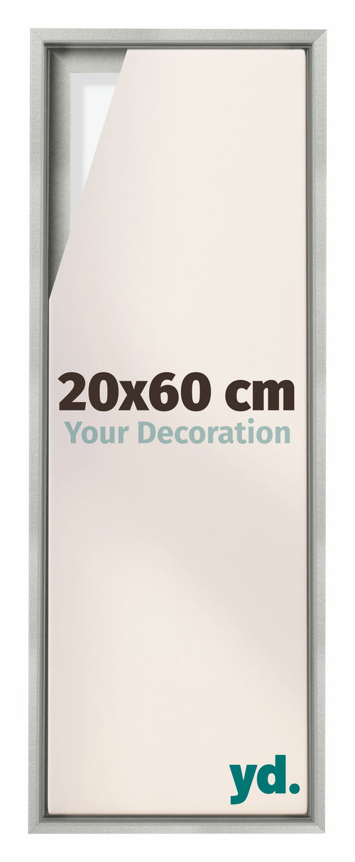 Lyon MDF Canvas Floater Frame 20x60cm Silver Matte Front Size | Yourdecoration.com