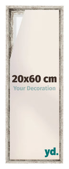 Lyon MDF Canvas Floater Frame 20x60cm White Vintage Voorzijde Maat | Yourdecoration.com