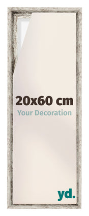 Lyon MDF Canvas Floater Frame 20x60cm White Vintage Voorzijde Maat | Yourdecoration.com