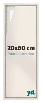 Lyon MDF Canvas Floater Frame 20x60cm White Wash Voorzijde Maat | Yourdecoration.com