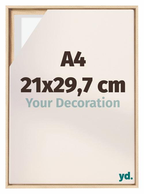 Lyon MDF Canvas Floater Frame 21x29 7cm A4 Beech Front Size | Yourdecoration.com