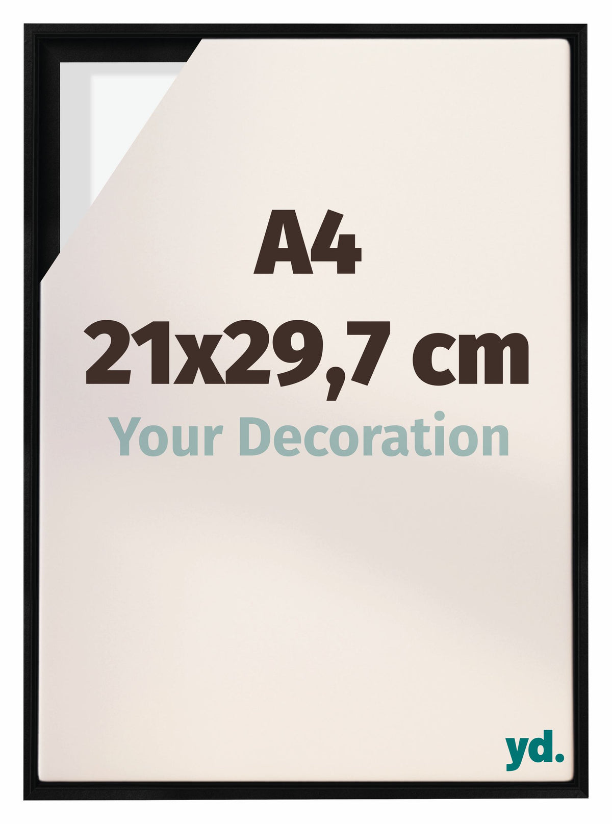 Lyon MDF Canvas Floater Frame 21x29 7cm A4 Black Matte Front Size | Yourdecoration.com
