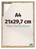 Lyon MDF Canvas Floater Frame 21x29 7cm A4 Gold Antique Front Size | Yourdecoration.com