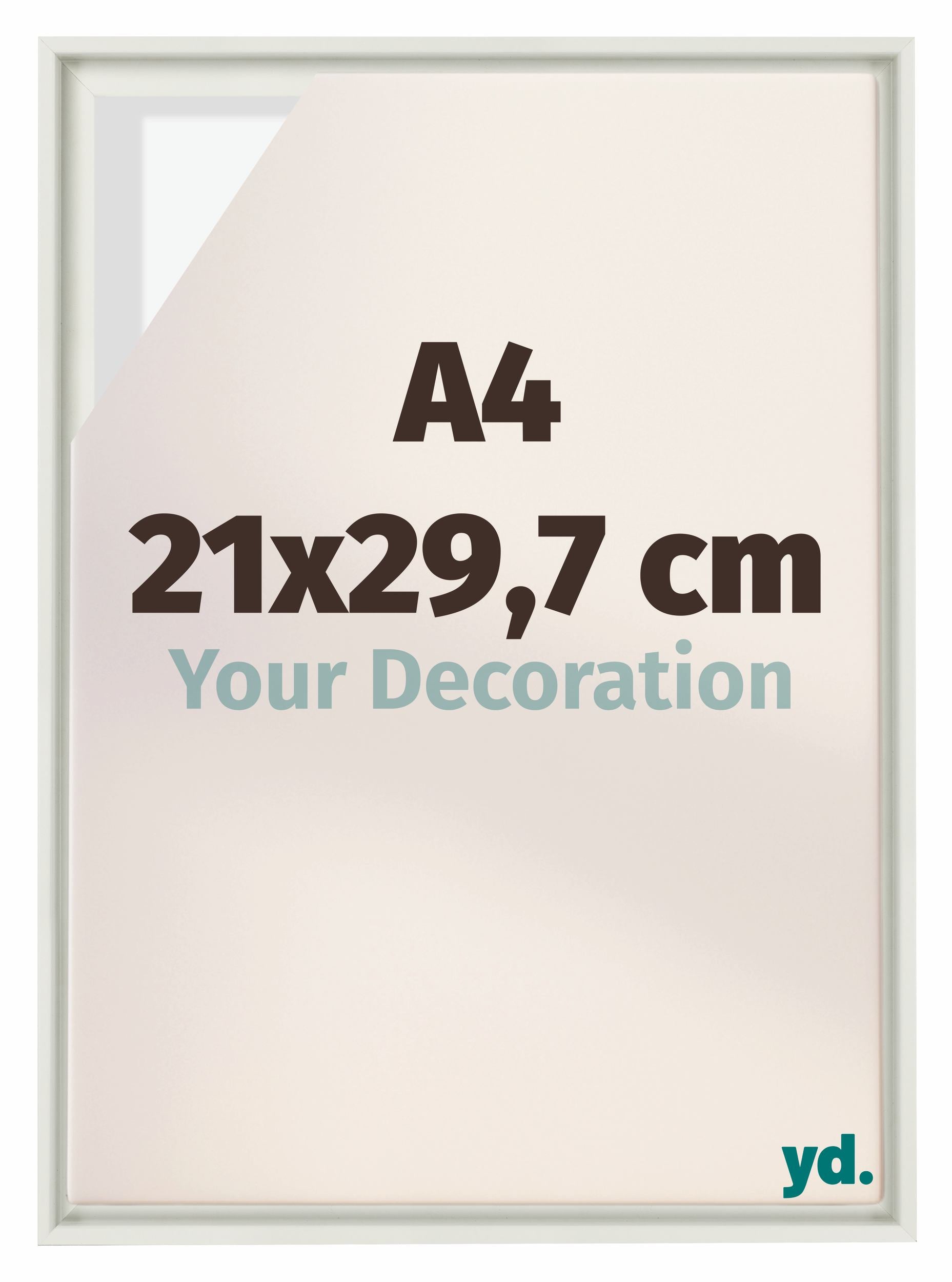 Lyon MDF Canvas Floater Frame 21x29 7cm A4 White Matte Front Size | Yourdecoration.com