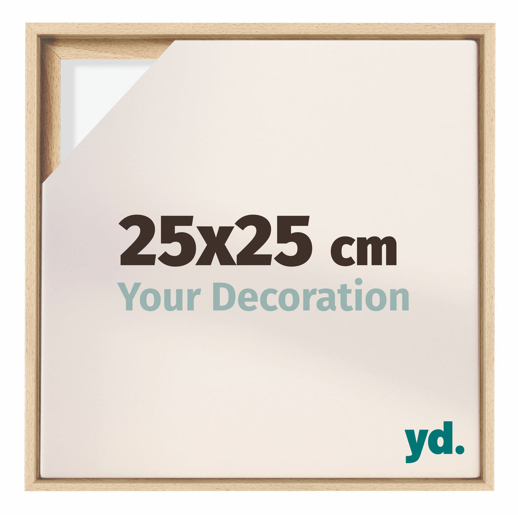 Lyon MDF Canvas Floater Frame 25x25cm Beech Front Size | Yourdecoration.com