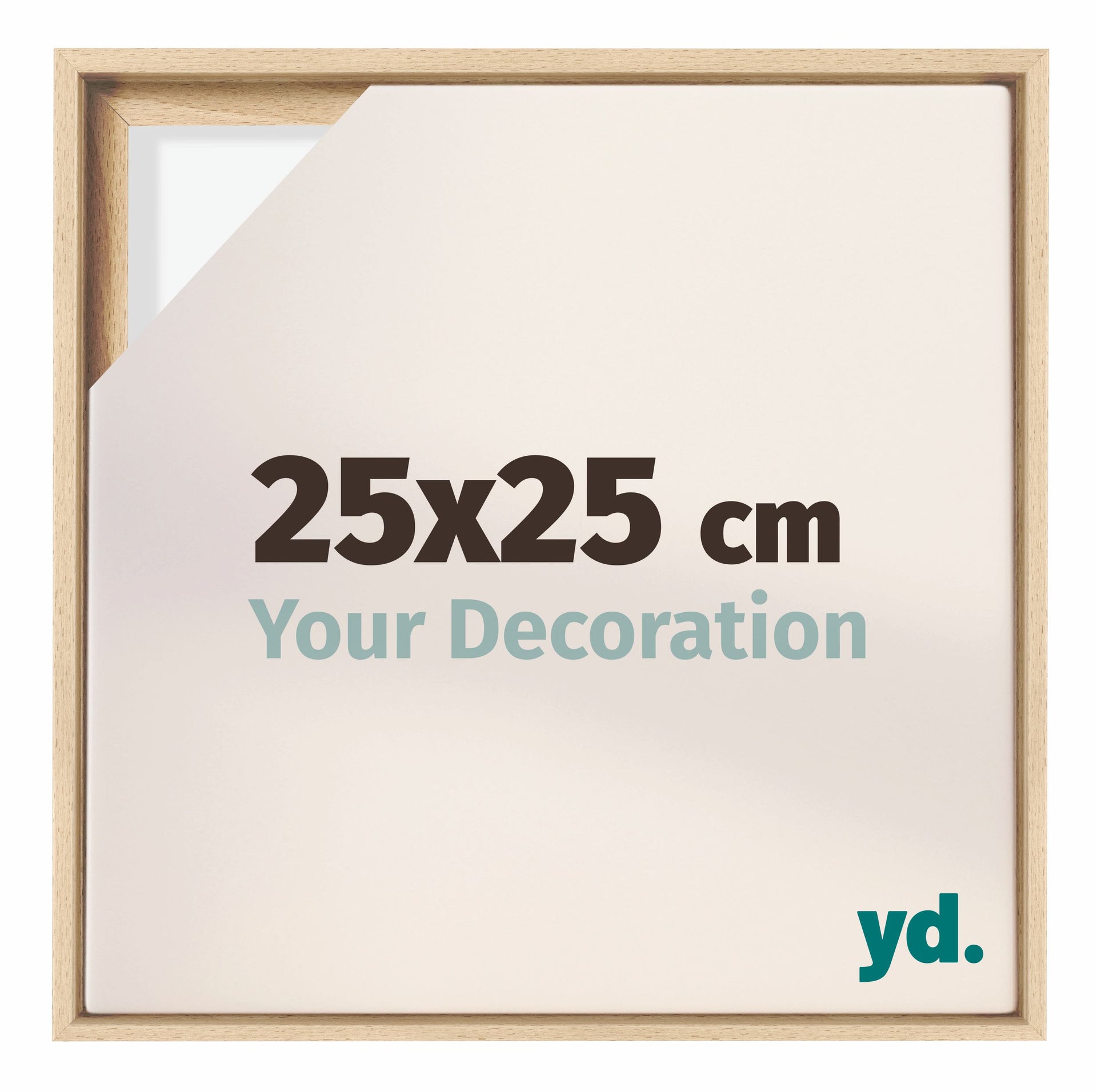 Lyon MDF Canvas Floater Frame 25x25cm Beech Front Size | Yourdecoration.com