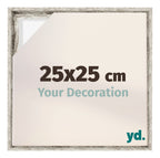 Lyon MDF Canvas Floater Frame 25x25cm White Vintage Voorzijde Maat | Yourdecoration.com