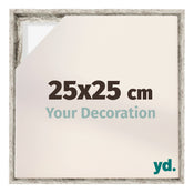 Lyon MDF Canvas Floater Frame 25x25cm White Vintage Voorzijde Maat | Yourdecoration.com