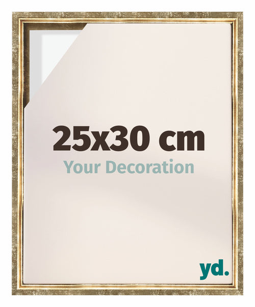 Lyon MDF Canvas Floater Frame 25x30cm Gold Antique Front Size | Yourdecoration.com