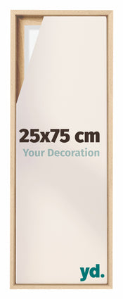 Lyon MDF Canvas Floater Frame 25x75cm Beech Front Size | Yourdecoration.com