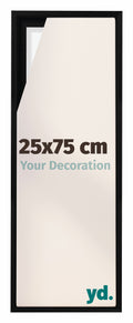 Lyon MDF Canvas Floater Frame 25x75cm Black Matte Front Size | Yourdecoration.com