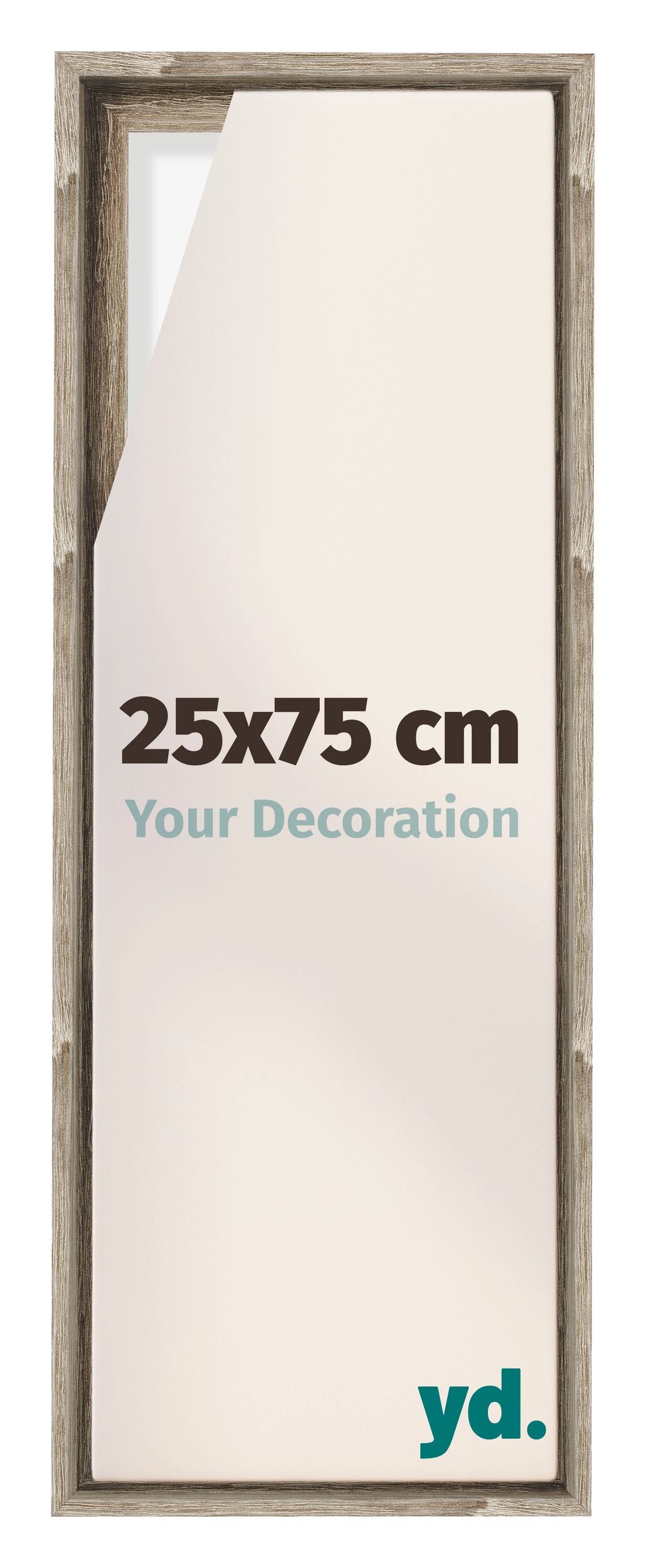 Lyon MDF Canvas Floater Frame 25x75cm Sonoma Oak Voorzijde Maat | Yourdecoration.com