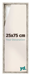 Lyon MDF Canvas Floater Frame 25x75cm White Vintage Voorzijde Maat | Yourdecoration.com