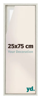 Lyon MDF Canvas Floater Frame 25x75cm White Wash Voorzijde Maat | Yourdecoration.com