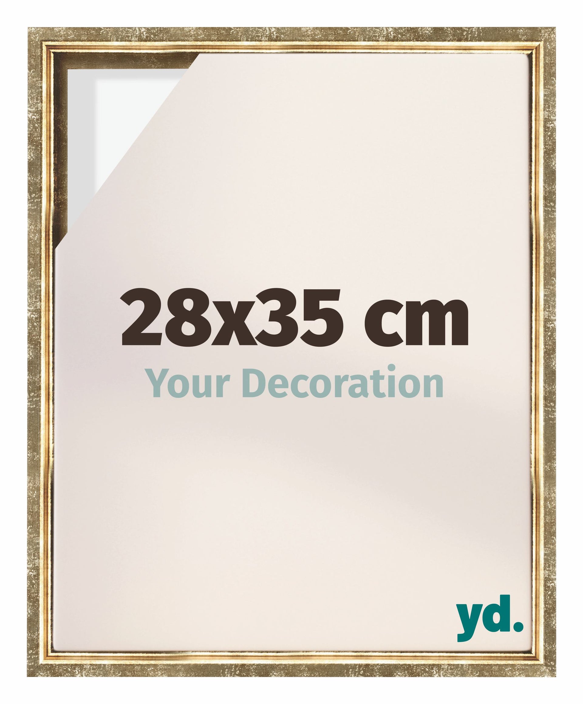 Lyon MDF Canvas Floater Frame 28x35cm Gold Antique Front Size | Yourdecoration.com