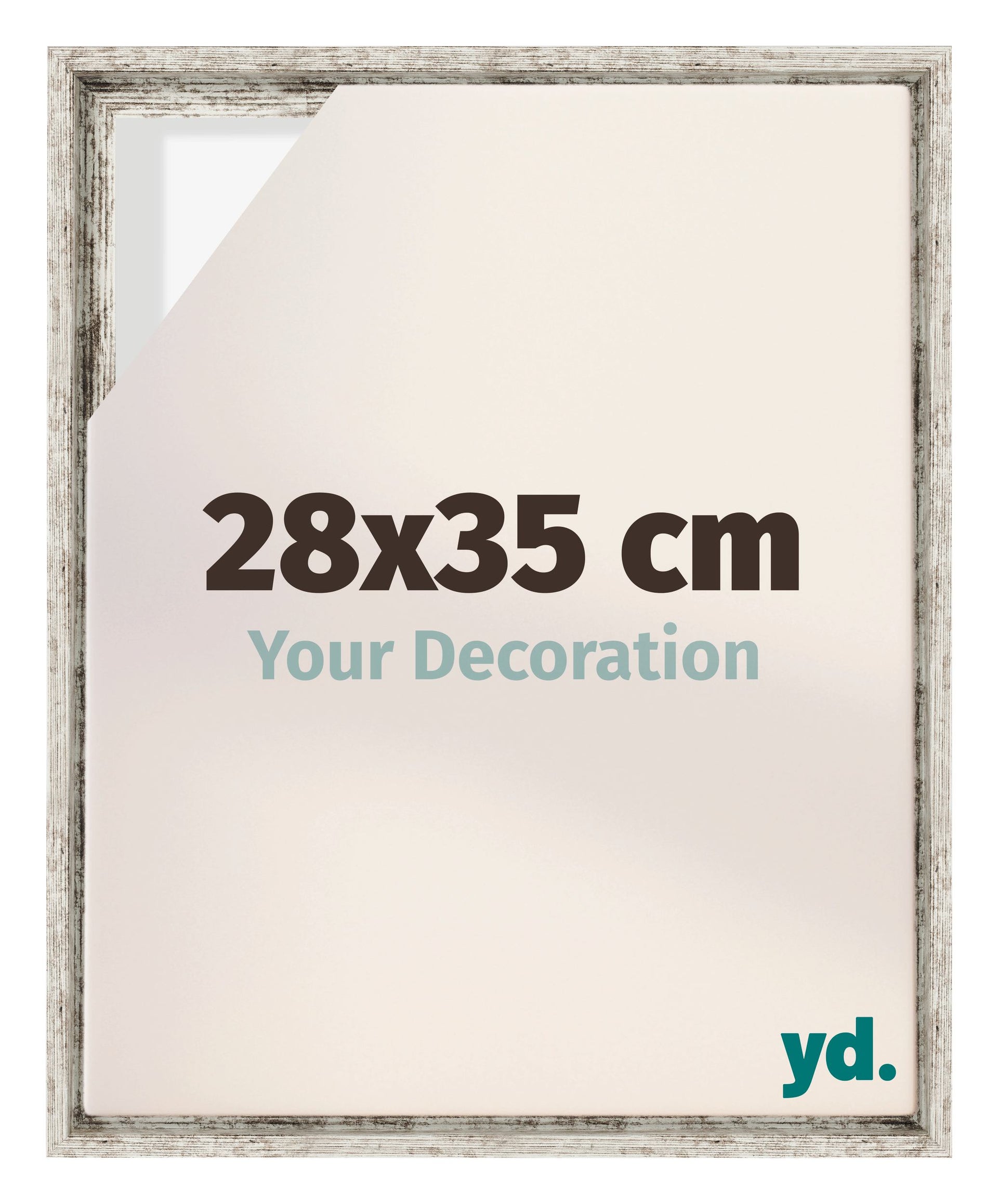 Lyon MDF Canvas Floater Frame 28x35cm White Vintage Voorzijde Maat | Yourdecoration.com