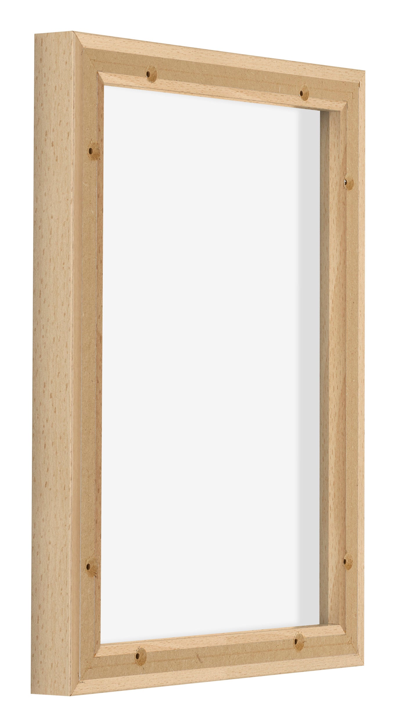 Lyon MDF Canvas Floater Frame 3 4 Beech Back Oblique | Yourdecoration.com