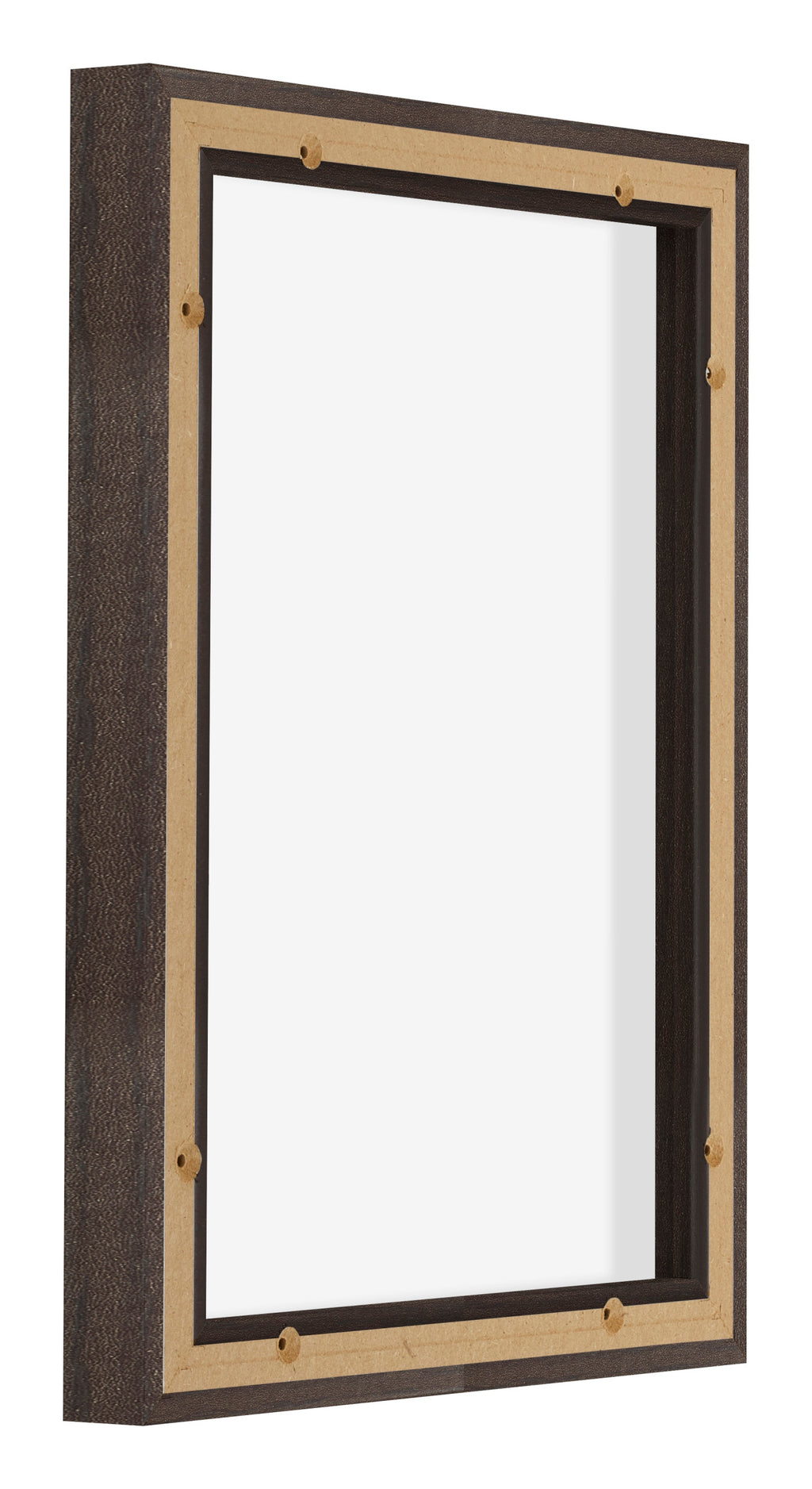 Lyon MDF Canvas Floater Frame 3 4 Oak Dark Back Oblique | Yourdecoration.com