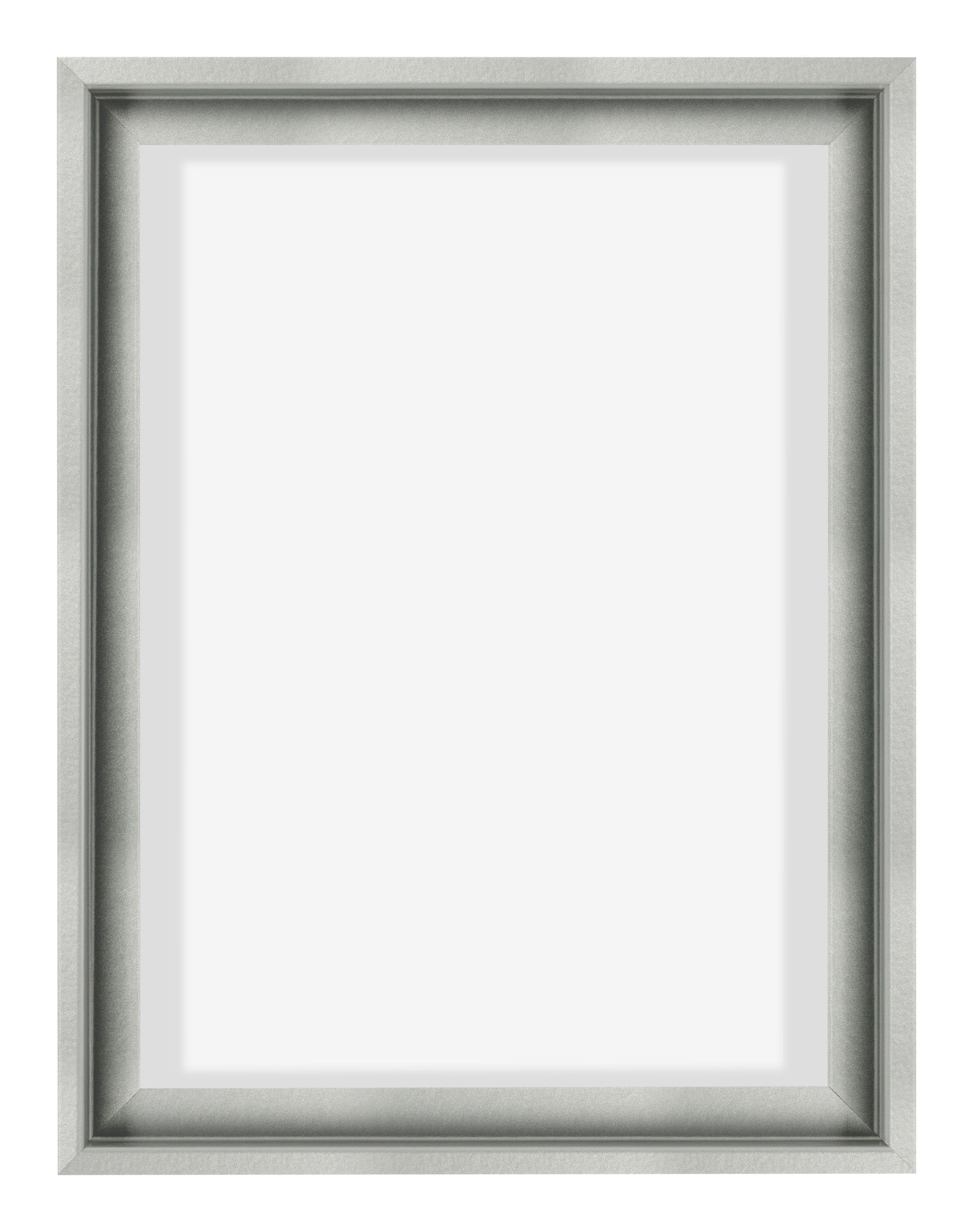 Lyon MDF Canvas Floater Frame 3 4 Silver Matte Front | Yourdecoration.com