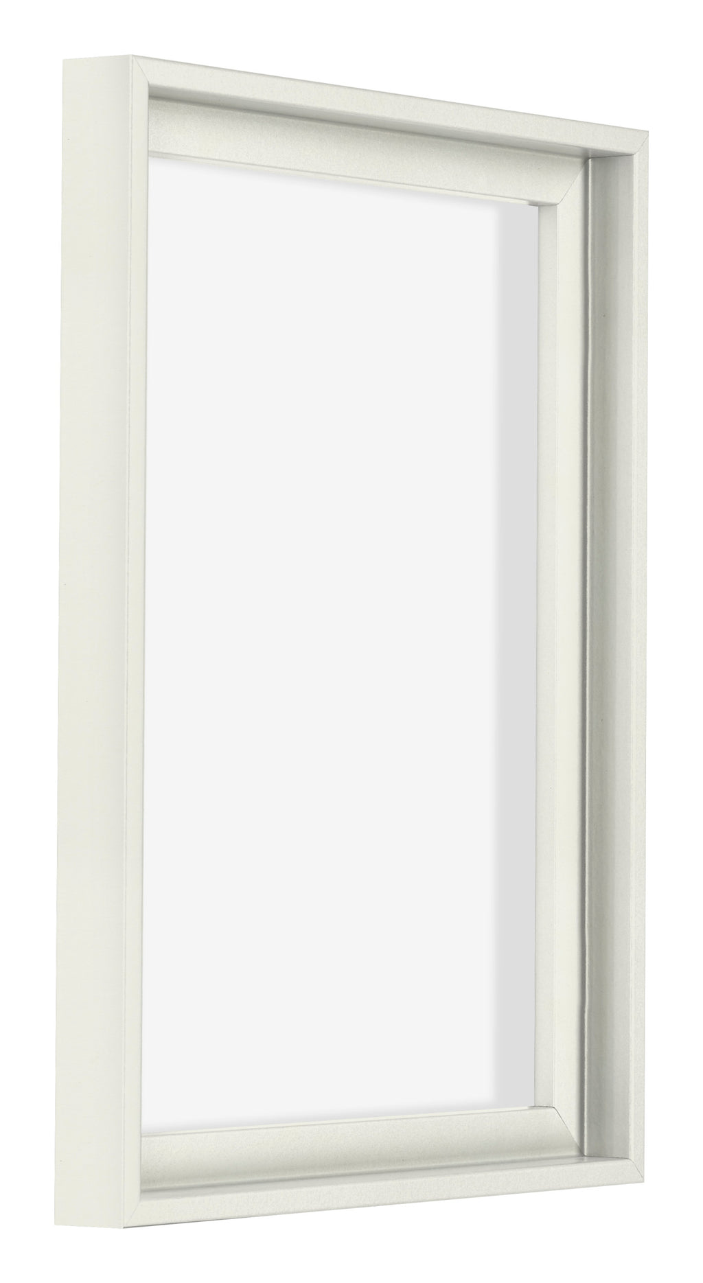 Lyon MDF Canvas Floater Frame 3 4 White Matte Front Oblique | Yourdecoration.com