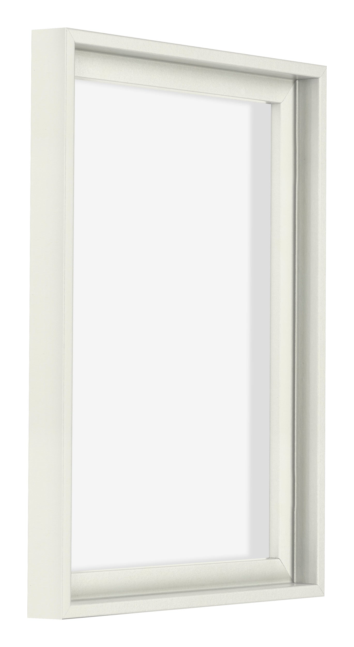 Lyon MDF Canvas Floater Frame 3 4 White Matte Front Oblique | Yourdecoration.com