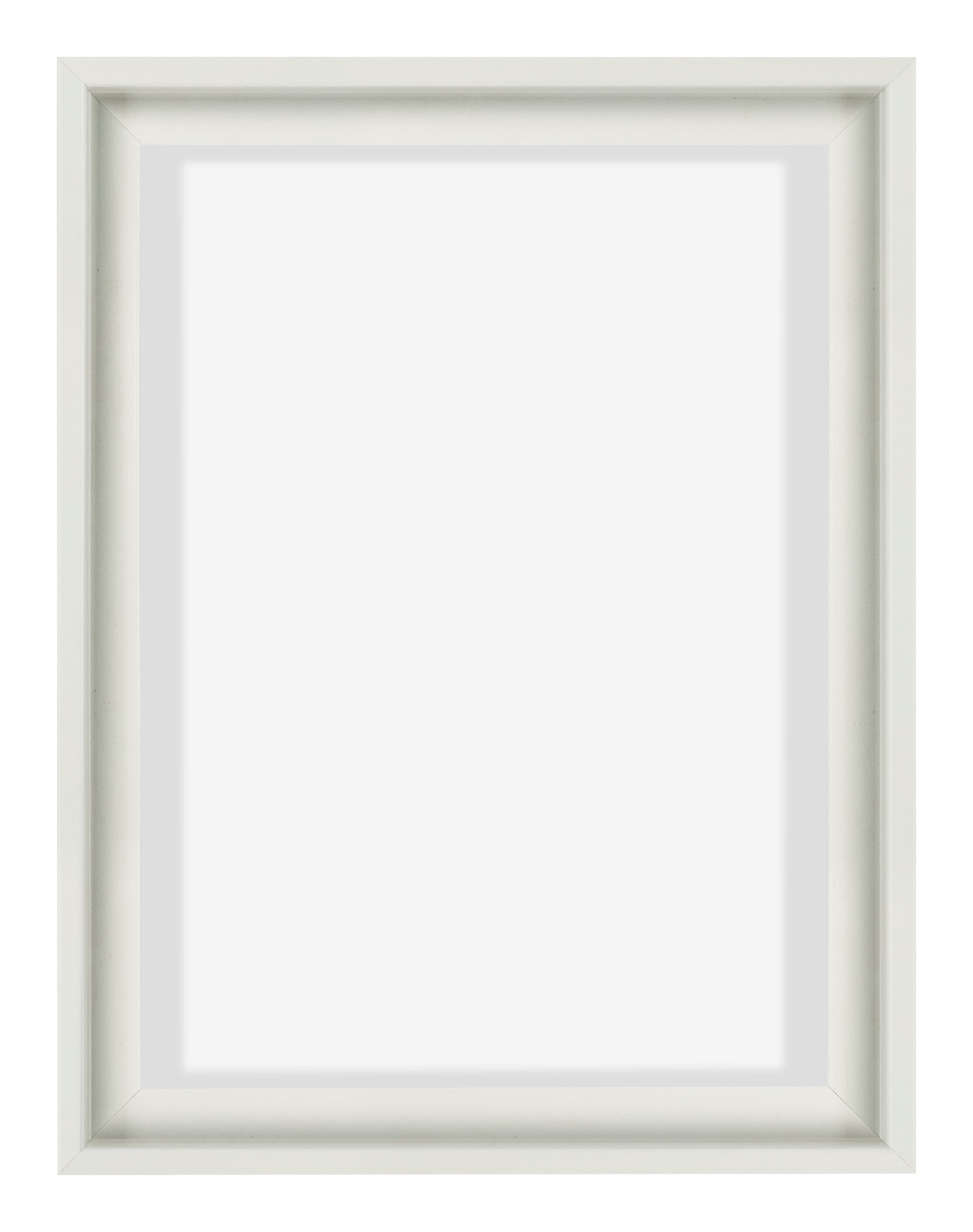 Lyon MDF Canvas Floater Frame 3 4 White Matte Front | Yourdecoration.com