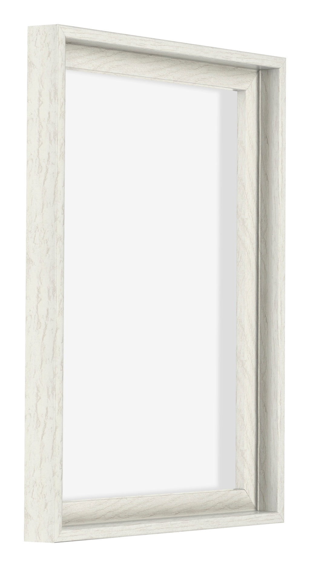 Lyon MDF Canvas Floater Frame 3 4 White Wash Front Oblique | Yourdecoration.com
