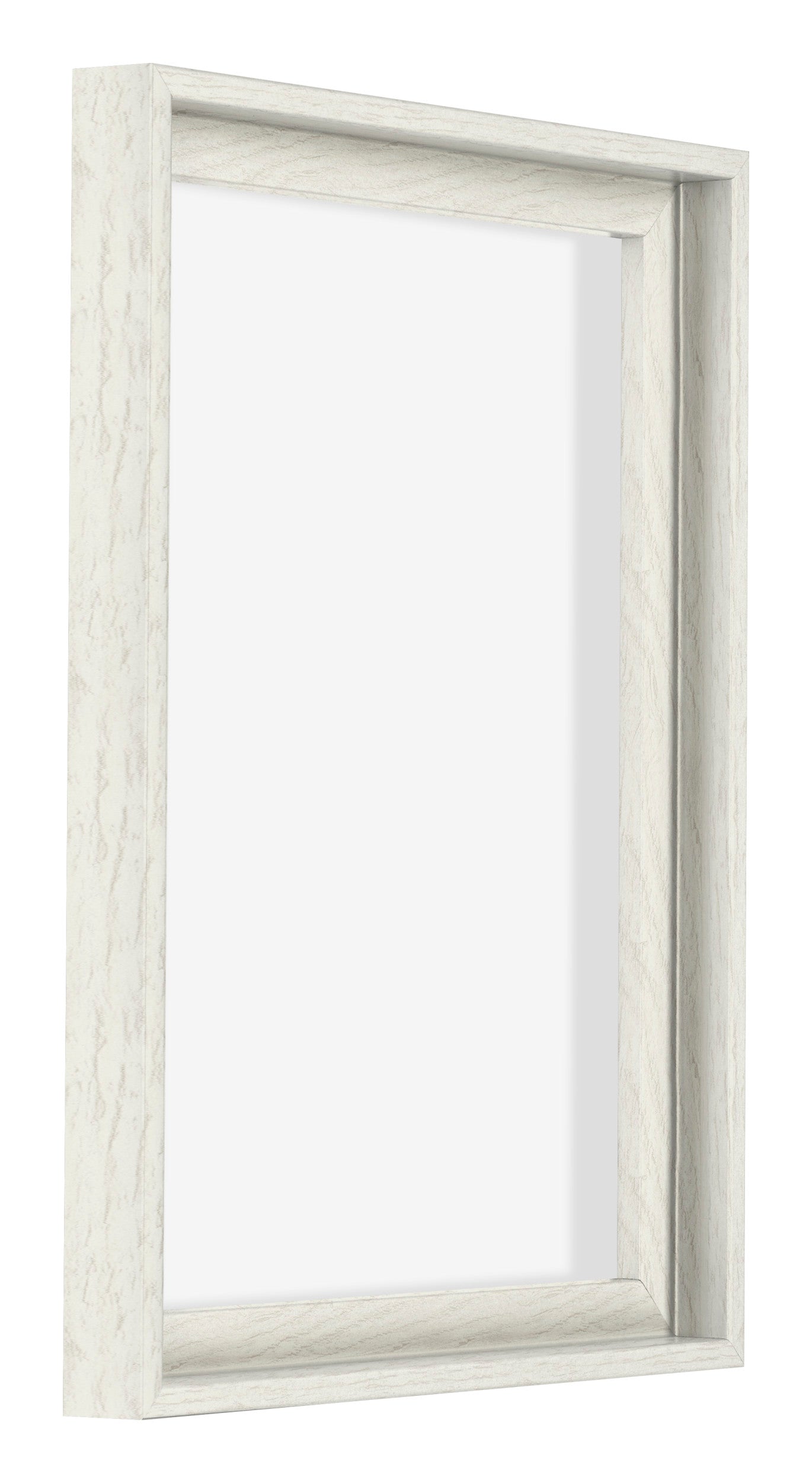Lyon MDF Canvas Floater Frame 3 4 White Wash Front Oblique | Yourdecoration.com
