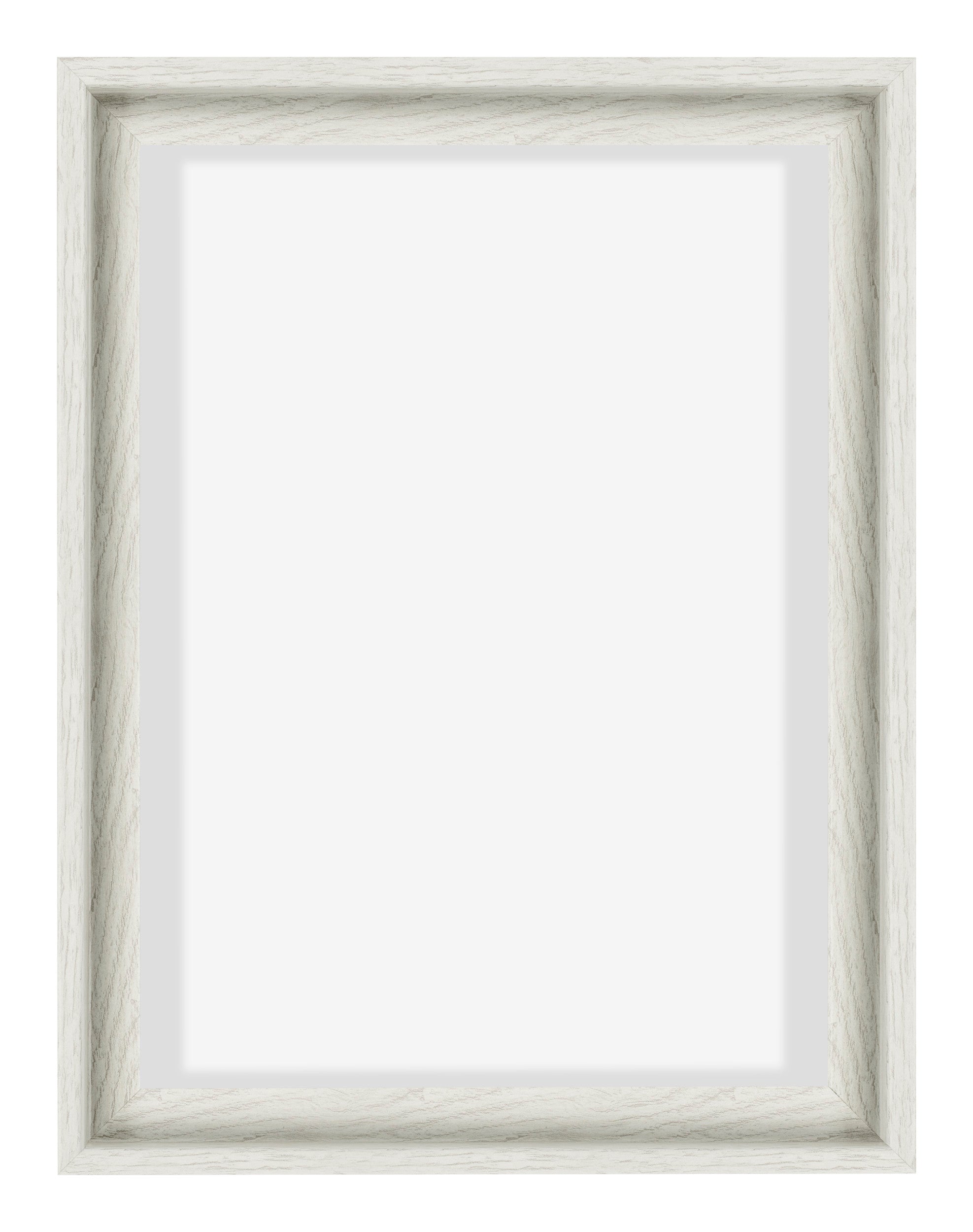Lyon MDF Canvas Floater Frame 3 4 White Wash Front | Yourdecoration.com
