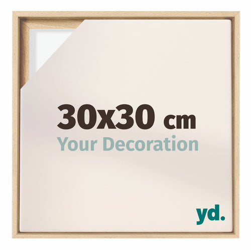 Lyon MDF Canvas Floater Frame 30x30cm Beech Front Size | Yourdecoration.com
