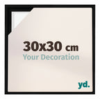 Lyon MDF Canvas Floater Frame 30x30cm Black Matte Front Size | Yourdecoration.com
