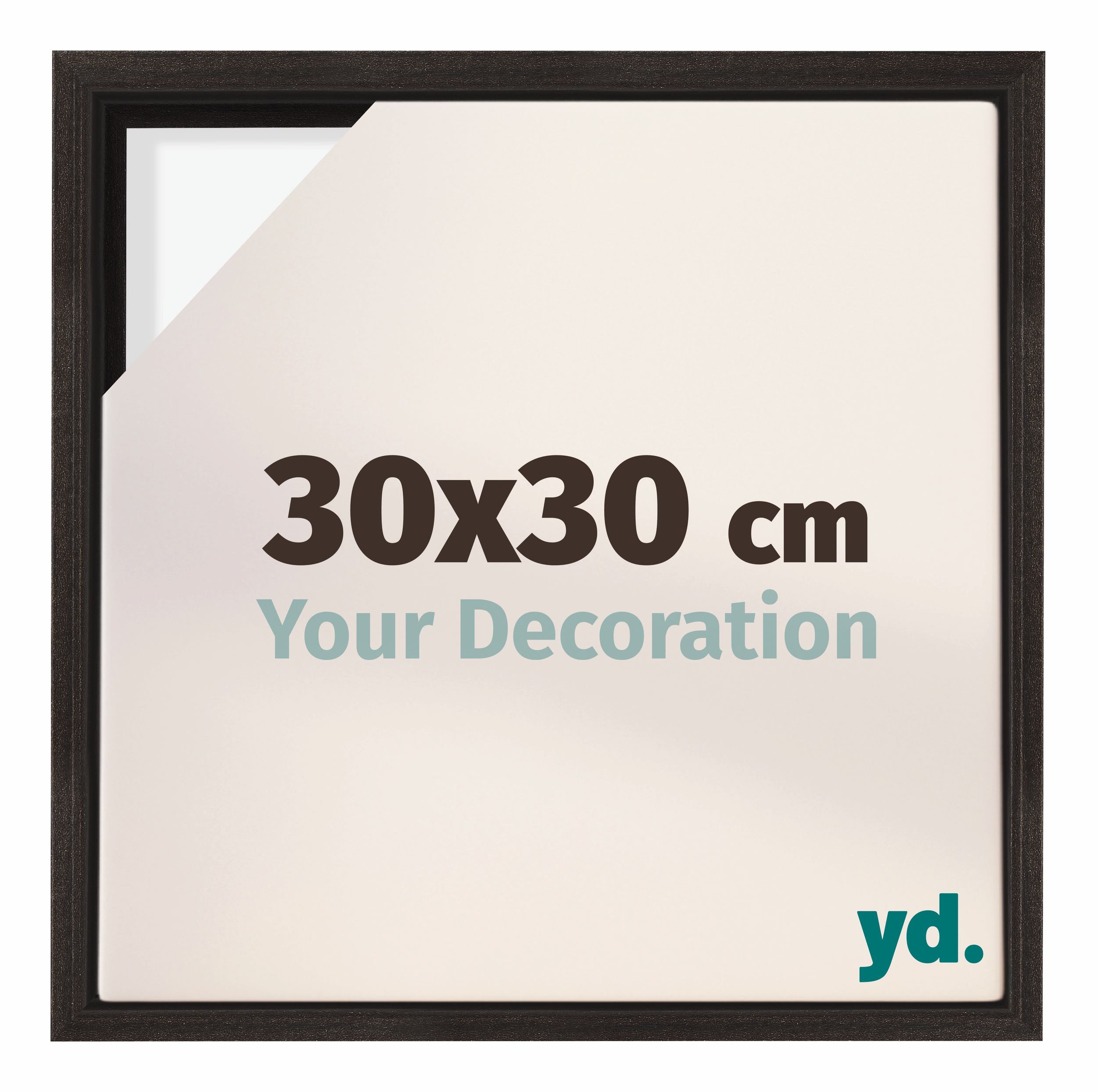 Lyon MDF Canvas Floater Frame 30x30cm Oak Dark Front Size | Yourdecoration.com