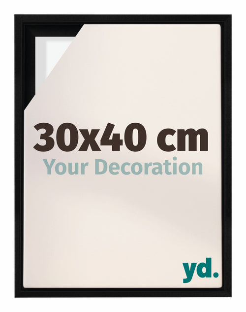 Lyon MDF Canvas Floater Frame 30x40cm Black Matte Front Size | Yourdecoration.com