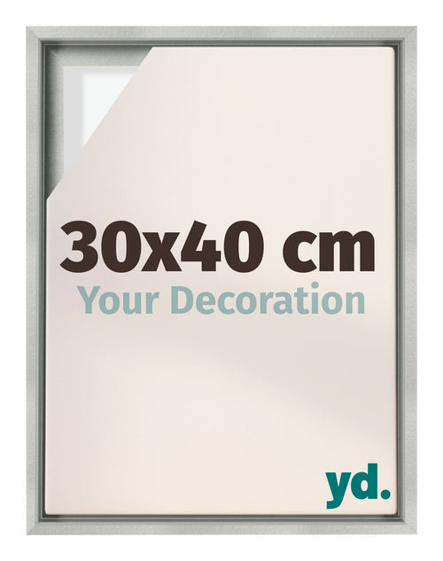 Lyon MDF Canvas Floater Frame 30x40cm Silver Matte Front Size | Yourdecoration.com