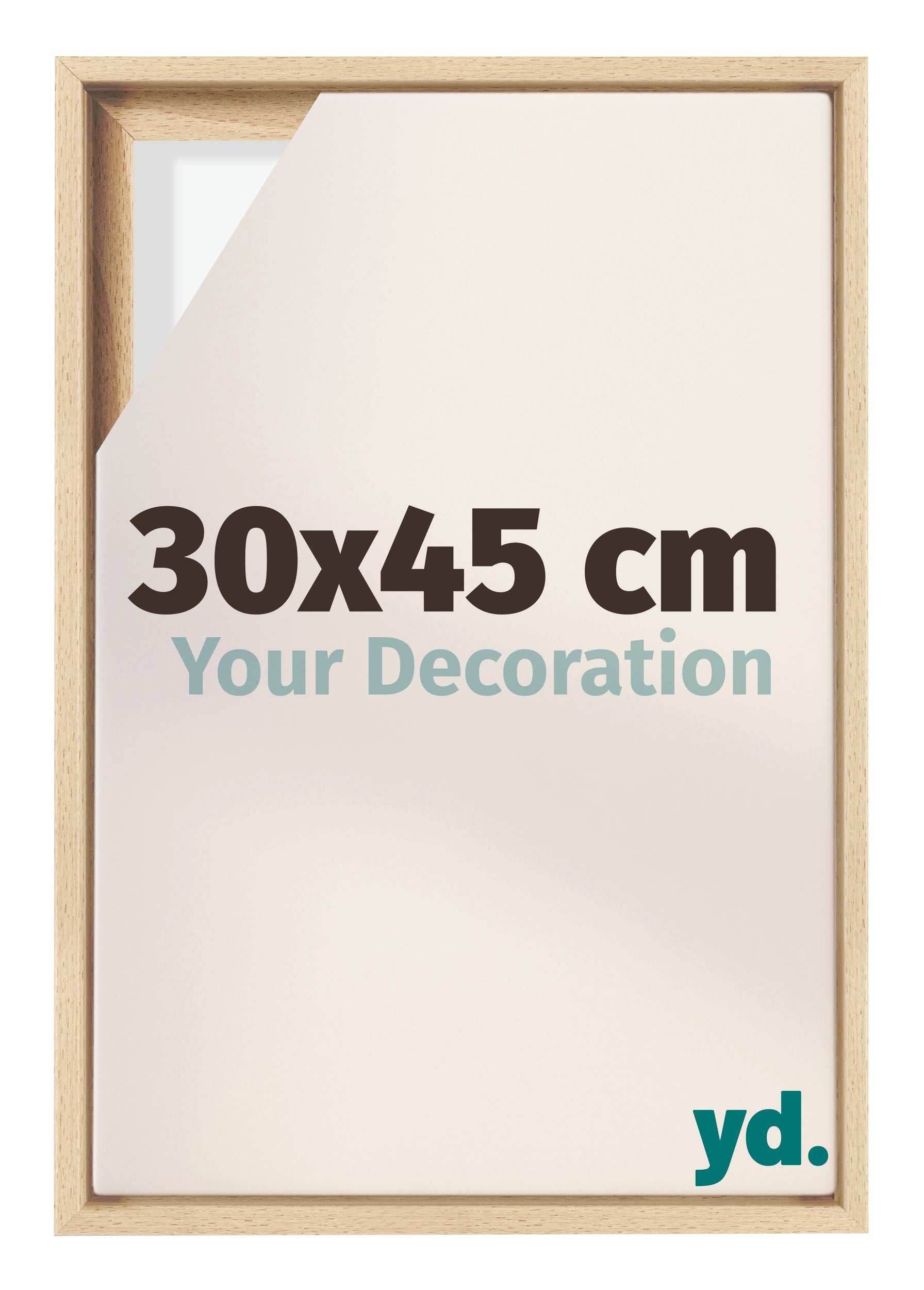 Lyon MDF Canvas Floater Frame 30x45cm Beech Front Size | Yourdecoration.com