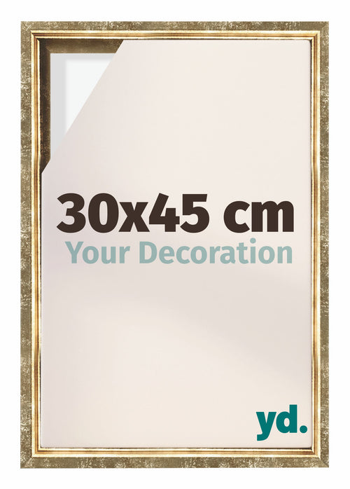 Lyon MDF Canvas Floater Frame 30x45cm Gold Antique Front Size | Yourdecoration.com