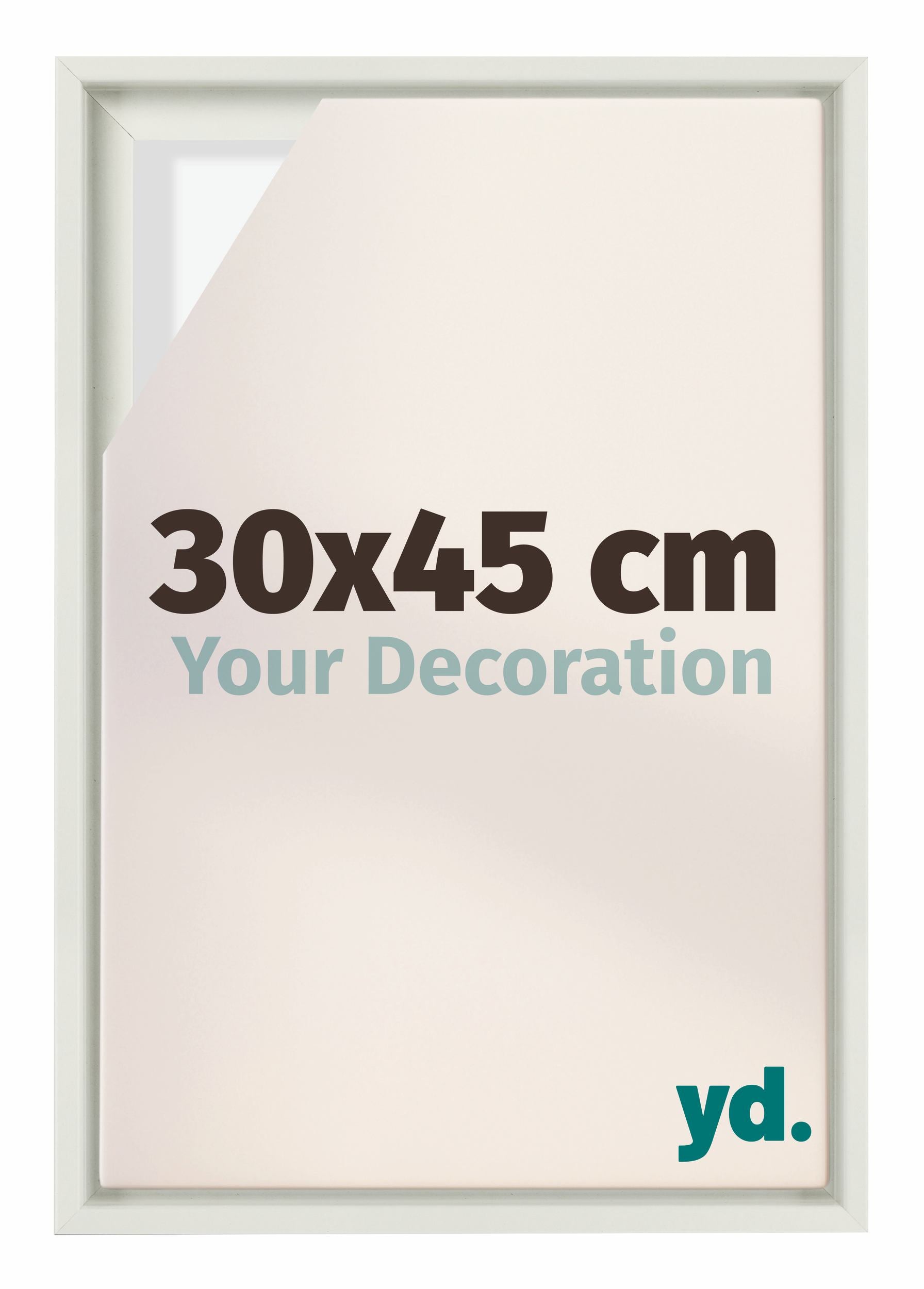 Lyon MDF Canvas Floater Frame 30x45cm White Matte Front Size | Yourdecoration.com